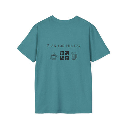 Unisex T-Shirt - Plan for the Day Geocache & Beer (2-sided graphic)