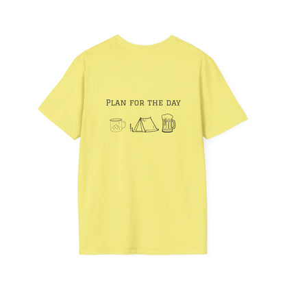 Unisex T-Shirt - Plan for the Day Camping & Beer (2-sided graphic)
