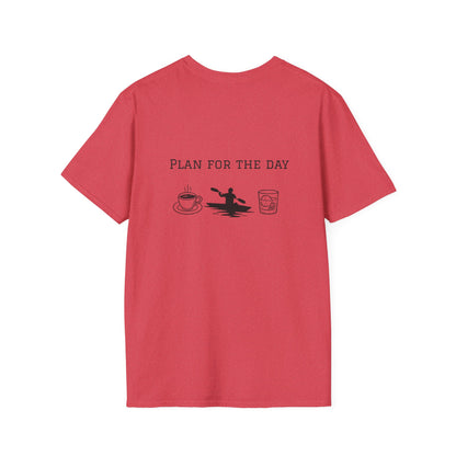 Unisex T-Shirt - Plan for the Day Kayaking & Bourbon (2-sided graphic)