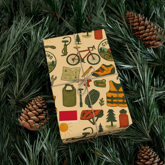 Eco-Friendly Bicycling-Themed Gift Wrap Paper