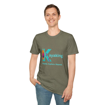 Unisex T-Shirt - Kayak, Paddle, Explore, Repeat
