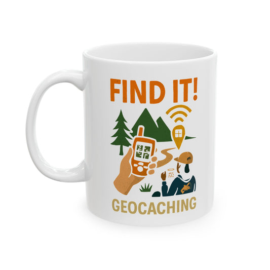 Ceramic Coffee Mug - Find It! Geocache Character