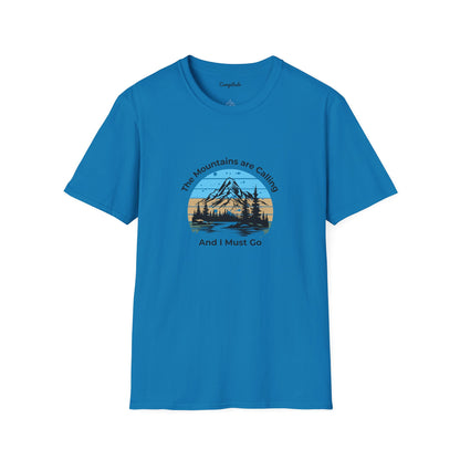 Unisex T-Shirt - The Mountains are Calling and I Must Go (front logo only)