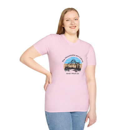 Unisex T-Shirt - The Mountains are Calling and I Must Go (front logo only)