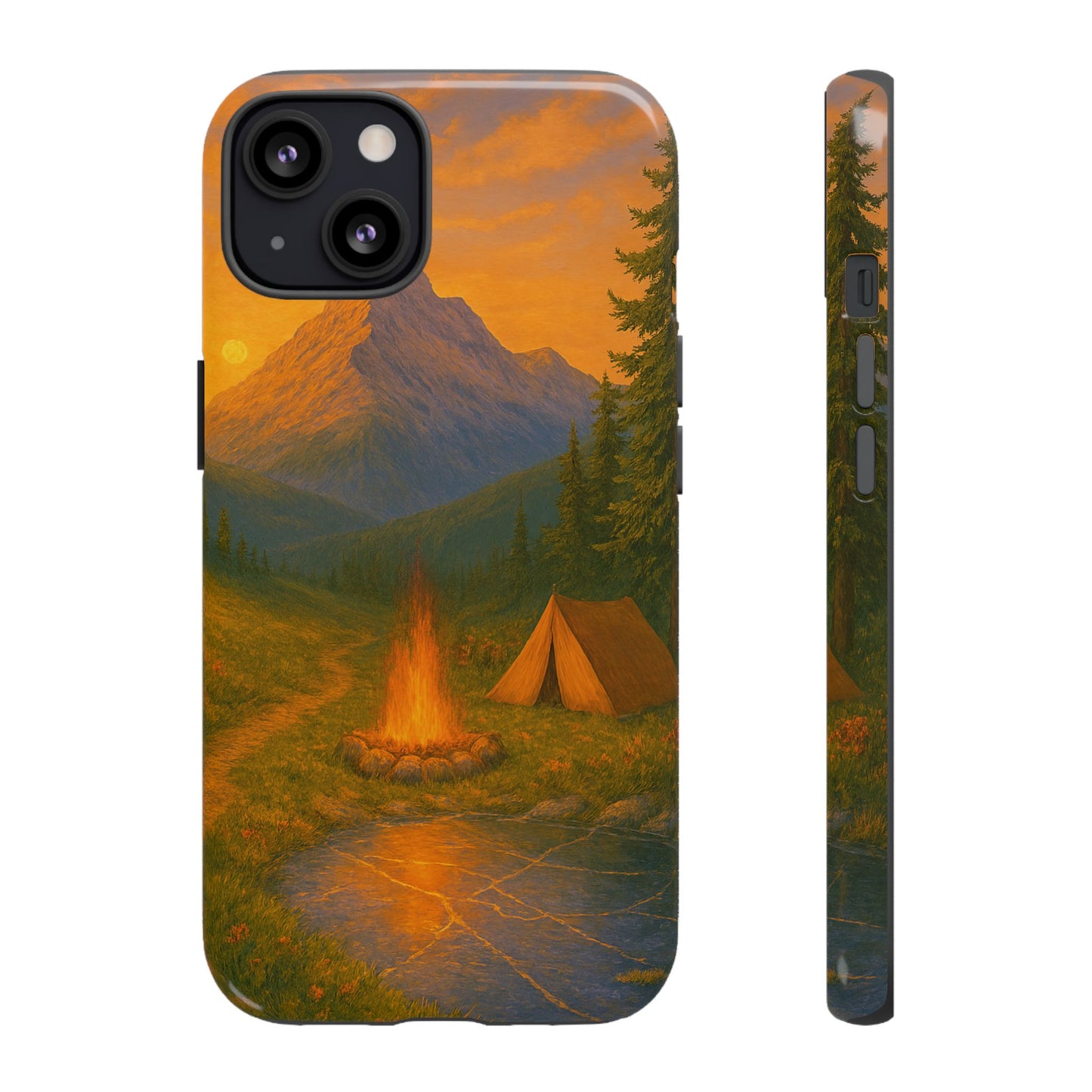 Tough Phone Case - Sunset Camping Scene