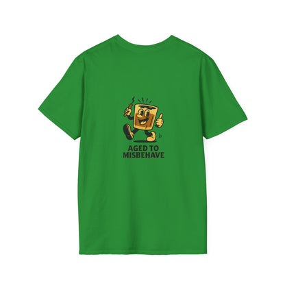 Unisex T-Shirt - Aged to Misbehave - Scotch/Bourbon (2-sided graphic)