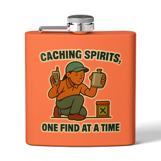 Geocache Flask -  Caching Spirits, One Find at a Time Design