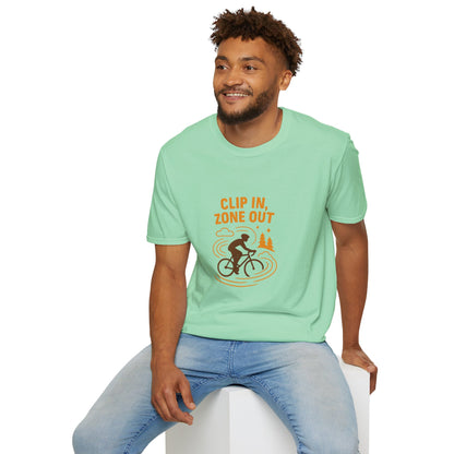 Unisex T-Shirt - Cyclist Clip in, Zone Out