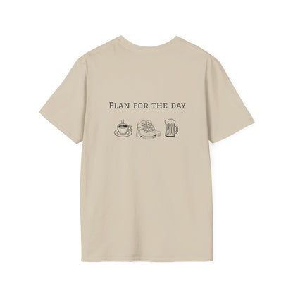 Unisex T-Shirt - Plan for the Day Hiking Boot & Beer (2-sided graphic)