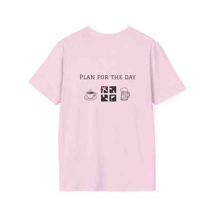 Unisex T-Shirt - Plan for the Day Geocache & Beer (2-sided graphic)
