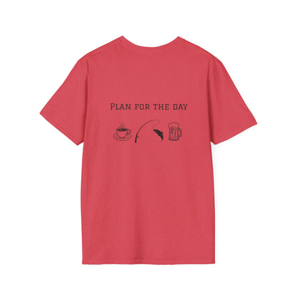 Unisex T-Shirt - Plan for the Day Fishing & Beer (2-sided graphic)