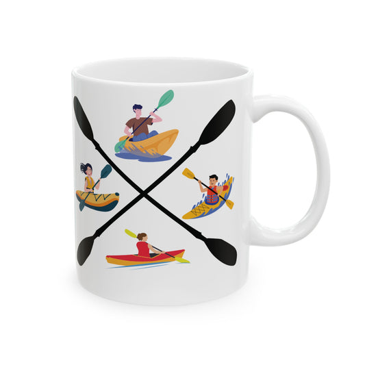 Ceramic Coffee Mug - Colorful Kayaking