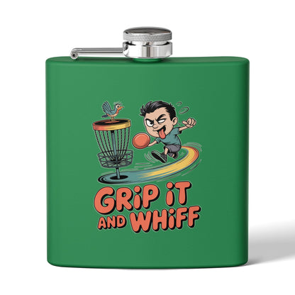 Disc Golf Flask -  Fun Grip It and Whiff Design