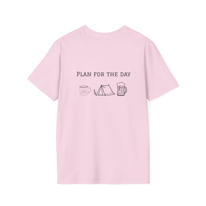 Unisex T-Shirt - Plan for the Day Camping & Beer (2-sided graphic)