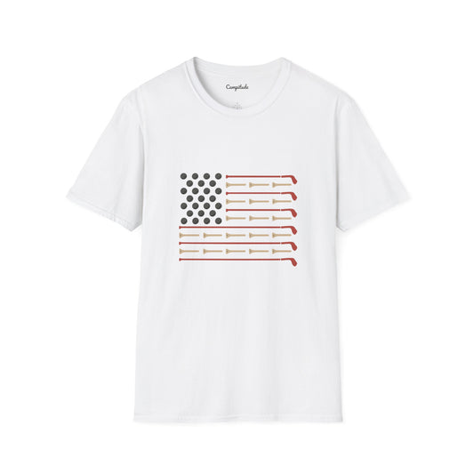 Unisex T-Shirt - Vintage Golf Patriotic American Flag