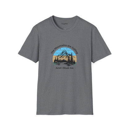 Unisex T-Shirt - The Mountains are Calling and I Must Go (front logo only)