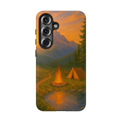 Tough Phone Case - Sunset Camping Scene