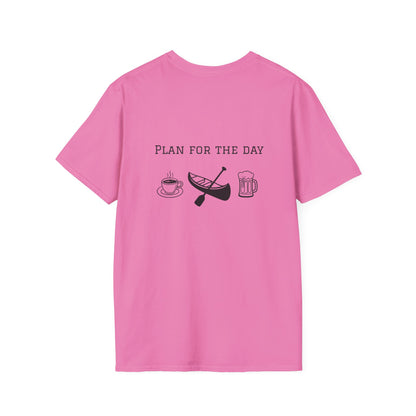 Unisex T-Shirt - Plan for the Day Canoeing & Beer (2-sided graphic)