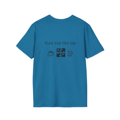 Unisex T-Shirt - Plan for the Day Geocache & Beer (2-sided graphic)