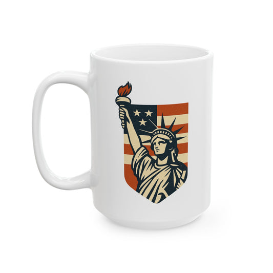 Ceramic Coffee Mug - Patriotic Liberty & Eagle