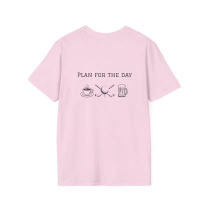 Unisex T-Shirt - Plan for the Day Golf & Beer (2-sided graphic)