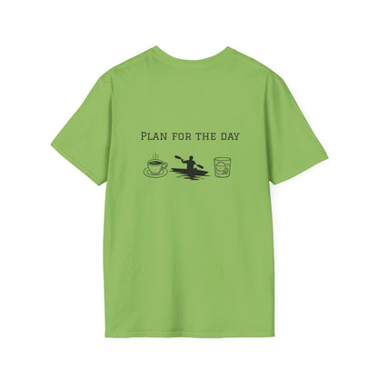 Unisex T-Shirt - Plan for the Day Kayaking & Bourbon (2-sided graphic)