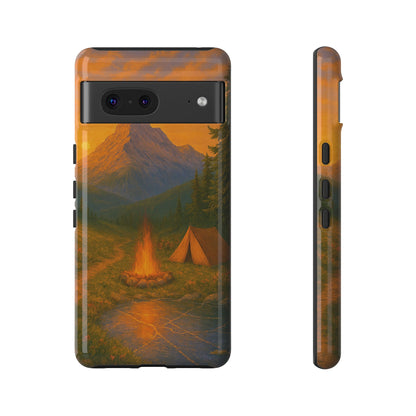 Tough Phone Case - Sunset Camping Scene