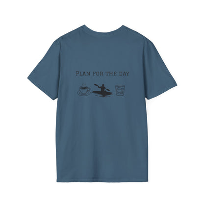 Unisex T-Shirt - Plan for the Day Kayaking & Bourbon (2-sided graphic)