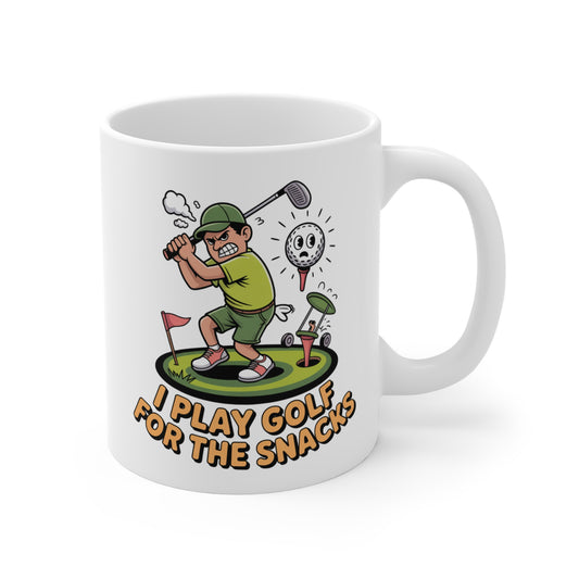 Ceramic Coffee Mug - I Play Golf for the Snacks