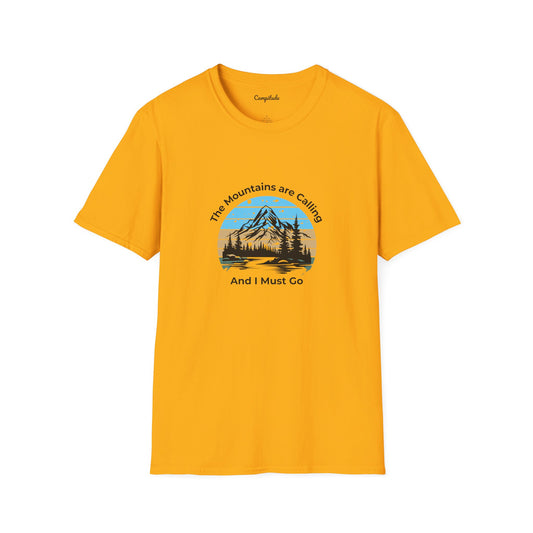 Unisex T-Shirt - The Mountains are Calling and I Must Go (front logo only)