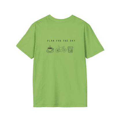Unisex T-Shirt - Plan for the Day Bicycle & Bourbon (2-sided graphic)