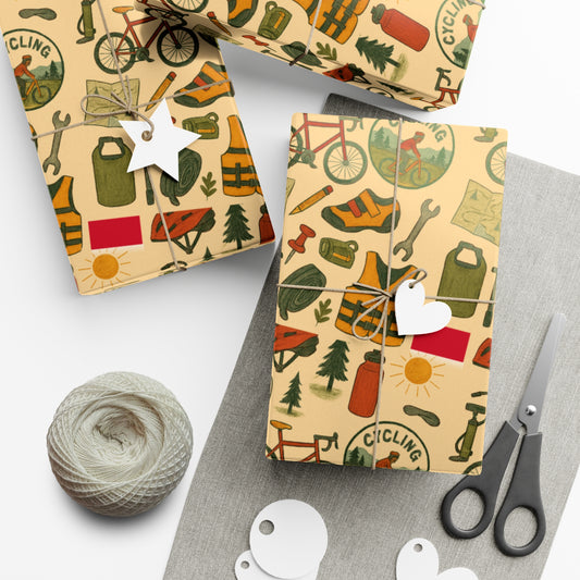 Eco-Friendly Bicycling-Themed Gift Wrap Paper