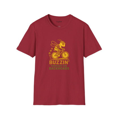 Unisex T-Shirt - Cyclist Buzzin' Through the Backroads