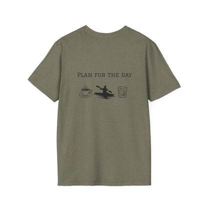 Unisex T-Shirt - Plan for the Day Kayaking & Bourbon (2-sided graphic)
