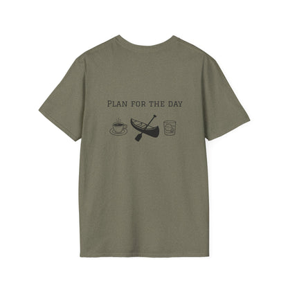 Unisex T-Shirt - Plan for the Day Canoeing & Bourbon (2-sided graphic)