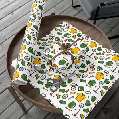 Eco-Friendly Bicyclist-Themed Gift Wrap Paper