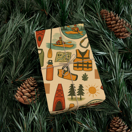 Eco-Friendly Kayak-Themed Gift Wrap Paper