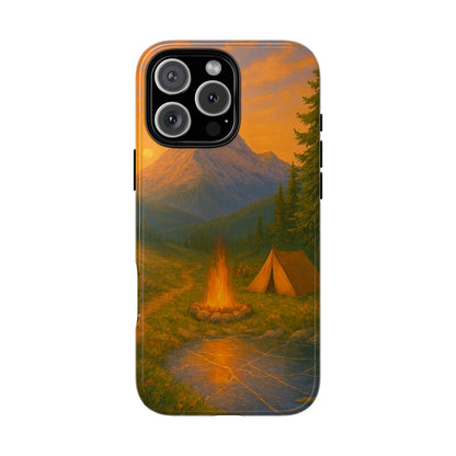 Tough Phone Case - Sunset Camping Scene