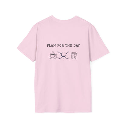 Unisex T-Shirt - Plan for the Day Golf & Bourbon(2-sided graphic)