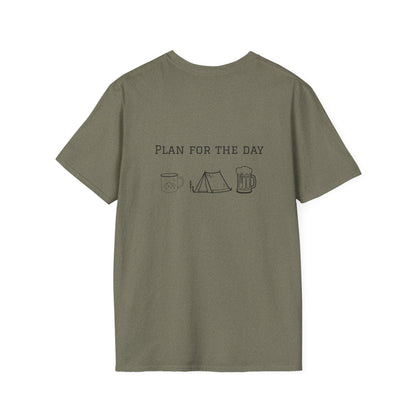 Unisex T-Shirt - Plan for the Day Camping & Beer (2-sided graphic)