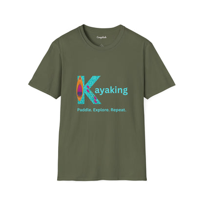 Unisex T-Shirt - Kayak, Paddle, Explore, Repeat