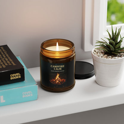 Scented Soy Candle - Campfire Calm (Multi-scent, Amber Jar)