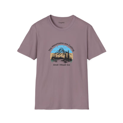Unisex T-Shirt - The Mountains are Calling and I Must Go (front logo only)