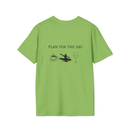 Unisex T-Shirt - Plan for the Day Kayaking & Wine (2-sided graphic)