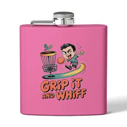 Disc Golf Flask -  Fun Grip It and Whiff Design