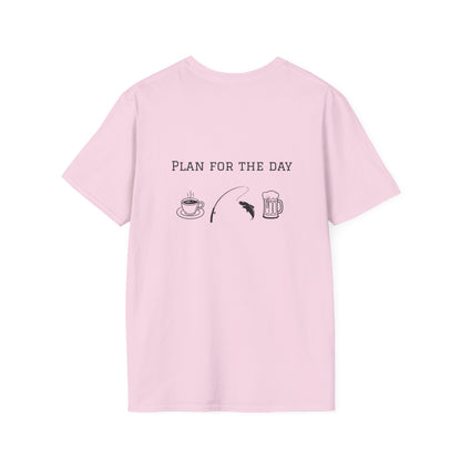Unisex T-Shirt - Plan for the Day Fishing & Beer (2-sided graphic)