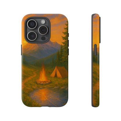 Tough Phone Case - Sunset Camping Scene