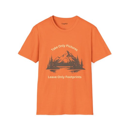 Unisex T-Shirt: Take Only Pictures Leave Only Footprints