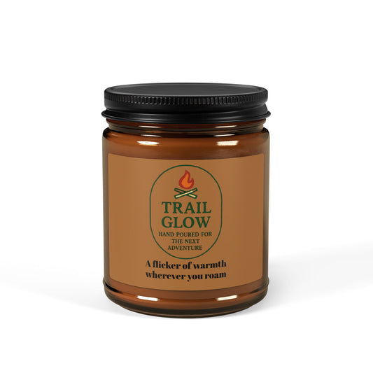 Scented Soy Candle - A Flicker of Warmth Wherever You Go (Multi-scent, Amber Jar)