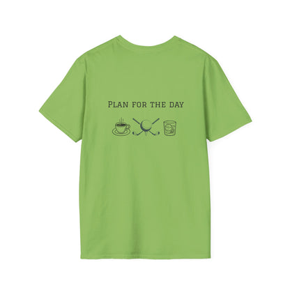 Unisex T-Shirt - Plan for the Day Golf & Bourbon(2-sided graphic)